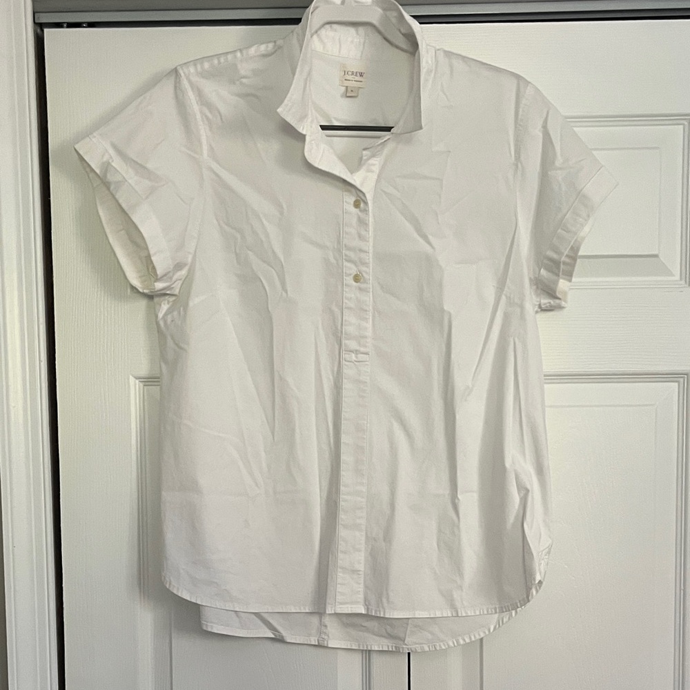 J. Crew White Casual Button Down Shirt